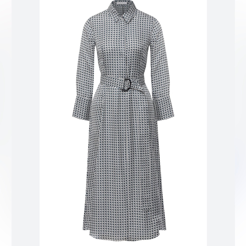 ❤️❤️❤️Hugo Boss Women's "Danimala3" 100% Silk Button Down A-Line Dress.